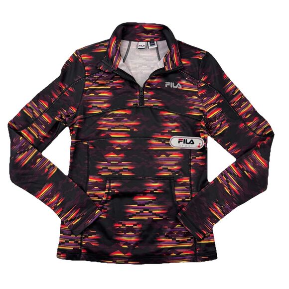 Fila Sport Women’s Small 1/4 Zip Pullover Long Sleeve Top Multicolor Print NWT - Picture 1 of 9